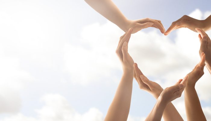Hands making heart shape
