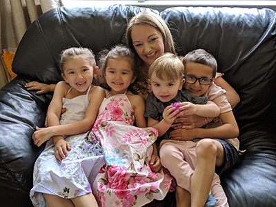 Mother and children
