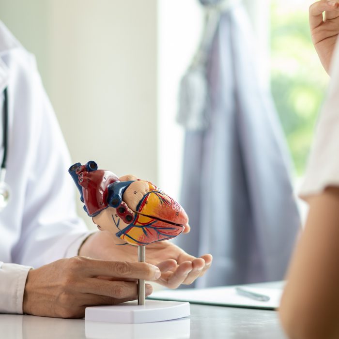 Heart patients are seeing cardiologist for examination and treatment their heart condition because they feel an abnormality. Cardiac surgeons are checking for abnormalities provide correct treatment.