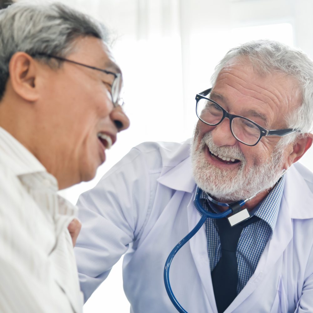 Senior doctor and pateint