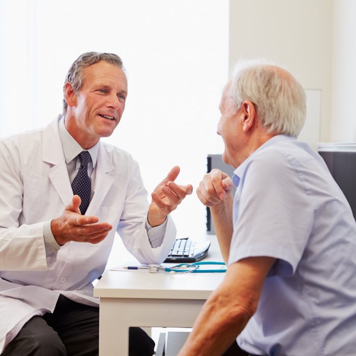 Senior man in doctor's office.