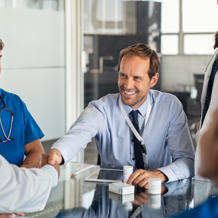 Business meeting with doctors