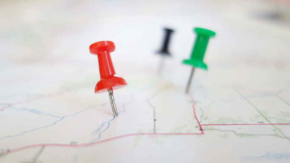 Map with pins