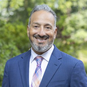 man in blue suit
